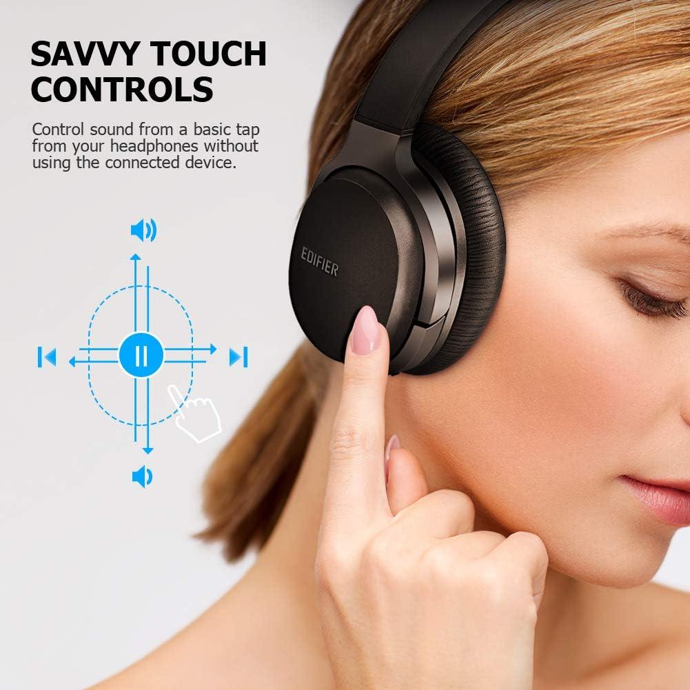 imageEdifier W860NB Wireless Active Noise Cancelling Headphones with Microphone Hybrid ANC Bluetooth Earphones with Touch Control for TV Computer Cellphones