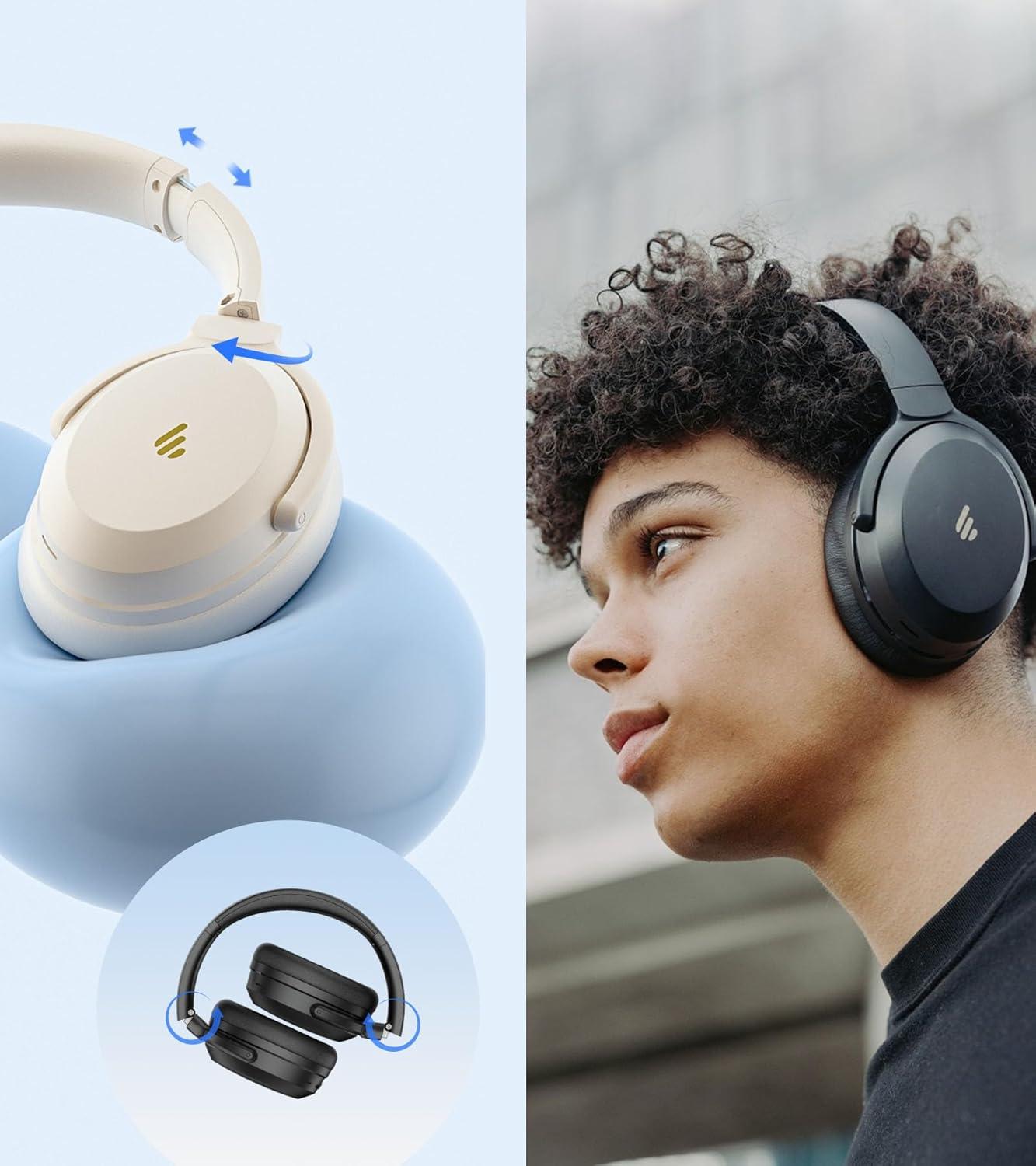 imageEdifier WH700NB Pro Wireless OverEar Headphones with Active Noise Cancellation HiRes Audio Bluetooth V54 MultiPoint Connection Al Clear Calls Fast Charging Foldable  BlackBlack