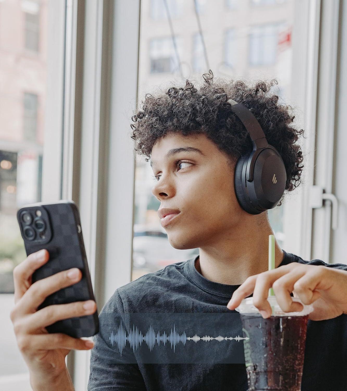 imageEdifier WH700NB Pro Wireless OverEar Headphones with Active Noise Cancellation HiRes Audio Bluetooth V54 MultiPoint Connection Al Clear Calls Fast Charging Foldable  BlackBlack