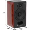imageEdifier P17 Passive Shelf Speakers Pair of 2Way Speakers with Builtin Wall Mount Perfect for 51 71 or 111 SidesRear Surround Setup Requires Amplifier or Receiver for Operation