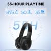 imageEdifier W800BT Plus Wireless Headphones OverEar Headset  Qualcomm aptX  Bluetooth V51  CVC 80 Call Noise Cancelling  55H Playtime  Builtin Microphone  Physical Button and App ControlBlack