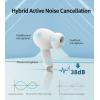imageEdifier 330NB True Wireless Earbuds Hybrid Active Noise Cancelling Earphones SBC Audio Waterproof Bluetooth Headphones App Control inEar Ear Buds USB C Fast Charge Headsets White