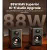 imageEdifier S880DB MKII HiFi Bookshelf Speakers Premium 20 Active Speaker System 88W RMS HiRes Audio with LDAC BluetoothUSBCOpticalCoaxialRCA Input Subwoofer Output Dark WoodDark Wood