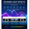 imageEdifier QS30 Multimedia Soundbar Bluetooth V54 Enhanced Bass Integrated Mic with Dynamic Lighting Multiple Sound Effects USB Powered Speaker for Desktop PC Laptop Tablets  White
