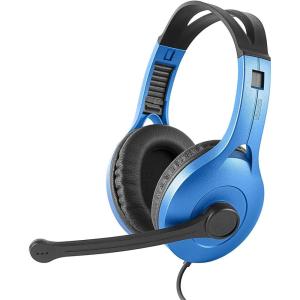 imageEdifier K800 Desktop Computer Headset for Communications and Gaming  Dual Connector  BlueBlue