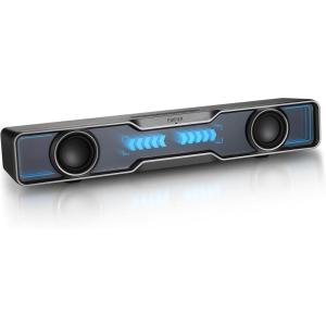 imageEdifier QS30 Multimedia Soundbar Bluetooth V54 Enhanced Bass Integrated Mic with Dynamic Lighting Multiple Sound Effects USB Powered Speaker for Desktop PC Laptop Tablets  Black